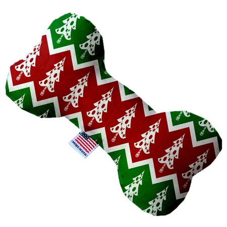 Mirage Pet Products Chevron Christmas Trees Canvas Bone Dog Toy 8 in. 1278-CTYBN8